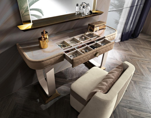 Make-uptafel Slaapkamer Kruk set Ladenkast Tafel Console Spiegel