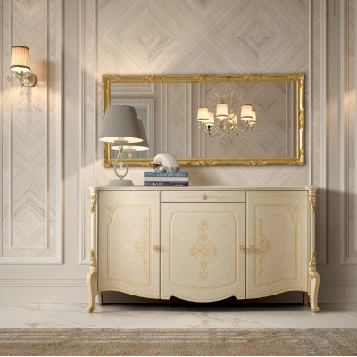 Kast met spiegel Houten dressoir Meubels Kast Slaapkamer Zwart Sideboard