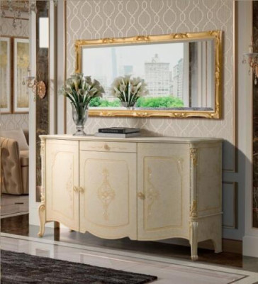 Kast met spiegel Houten dressoir Meubels Kast Slaapkamer Zwart Sideboard