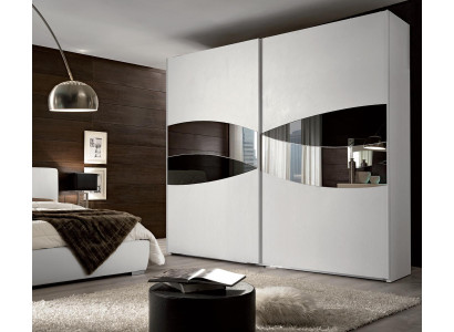 Kast kledingkast met zweefdeuren slaapkamer houten kast hout spiegel