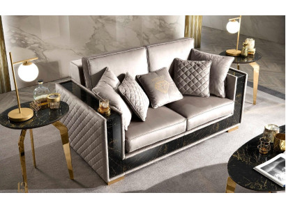 Bankstel 2-zits Modern Design Stoffen Slaapbanken Zitmeubels Woonkamer Grijs