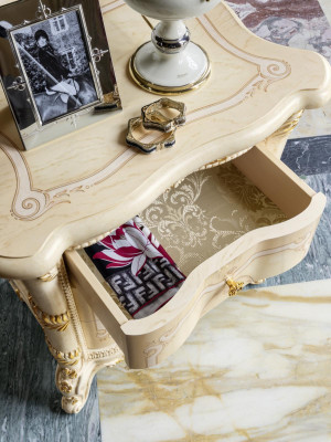 Laden Italië Meubel 2-delige massief houten dressoirset met spiegel sideboard