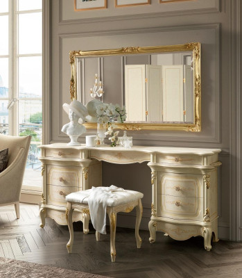 Vanity Mirror Console Design Furniture Luxury Lowboard Chest of Drawers Wood Set New