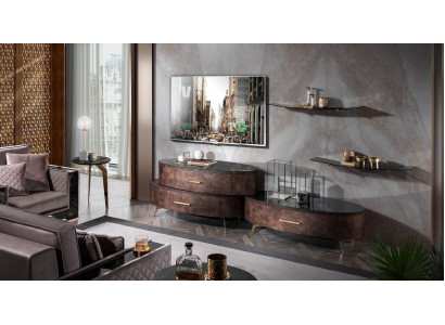 Ontwerp woonkamer wandmeubel dressoir 2x muurplank rtv ladekast dressoir 4-delig set RTV