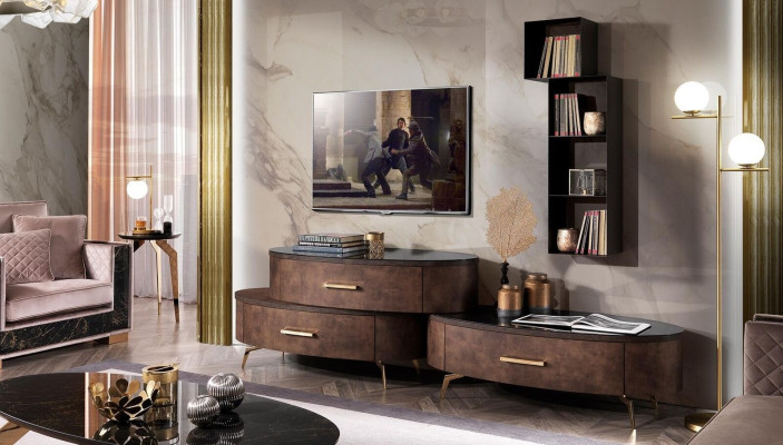 Woonkamerset ontwerp 2x dressoir wandplank woonwand planken kasten 4-delig.