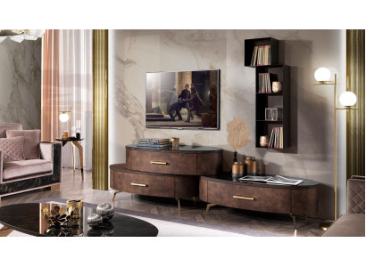 Woonkamerset ontwerp 2x dressoir wandplank woonwand planken kasten 4-delig.