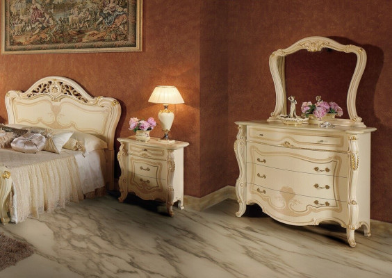 Ontwerpmeubelkastgroep Nieuw Luxe 2-delige ladekast Spiegel Houten set Klassiek