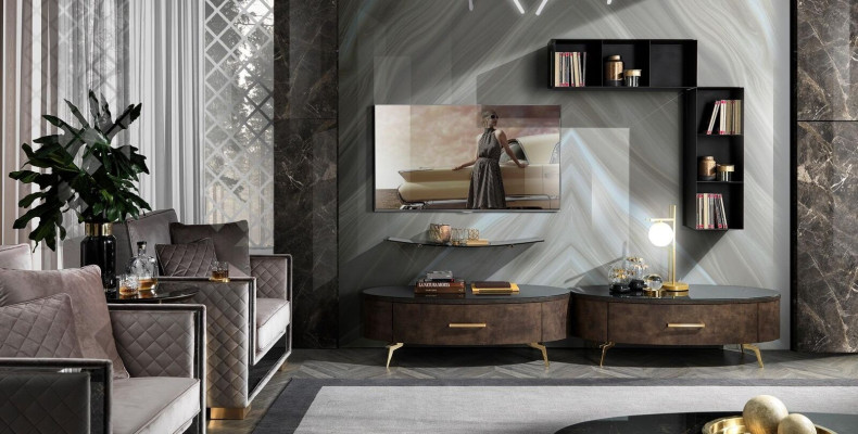 Woonkamer boekenkast set van 4. Design woonkamerkast RTV-zijlaag bord.