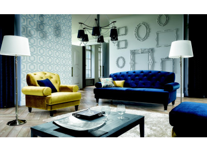 Chesterfield 3-zits design bank stofbank banken textiel Lamezia