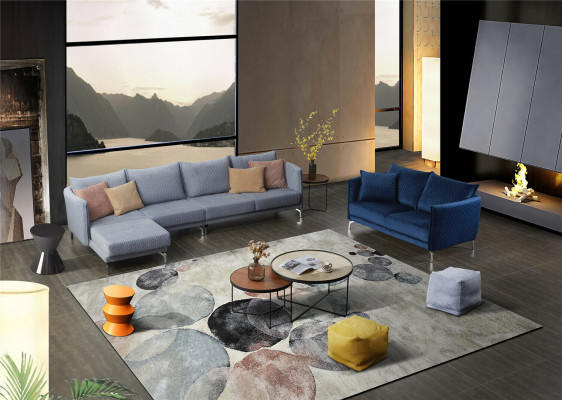 Ontwerp gestoffeerde luxe zitbank bank textiel bank 3-zits stof driezits fluweel