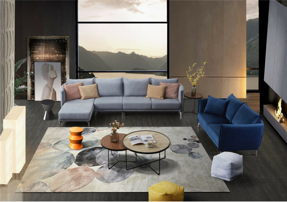 Ontwerp gestoffeerde luxe zitbank bank textiel bank 3-zits stof driezits fluweel