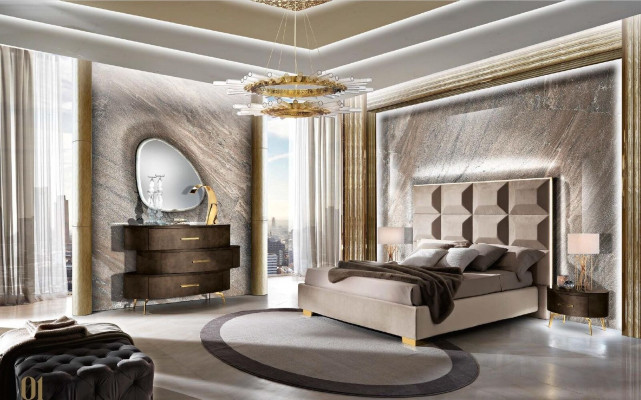 Ladekast met spiegel Ladekasten Slaapkamer Kast Hout Modern Ontwerp Bruin Set