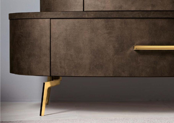 Ladekast met spiegel Ladekasten Slaapkamer Kast Hout Modern Ontwerp Bruin Set