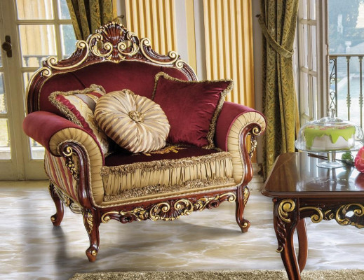 Fauteuil Ontwerp Bank Bank Ontspannen Stof Lounge Club Zitplaatsen Luxe Turkoois Barok Nieuw
