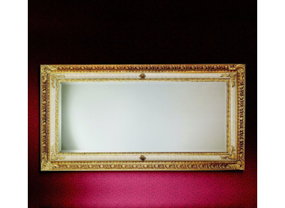 Klassieke wandspiegel houten lijst spiegel meubelen goud 104x194 glas lijst wand