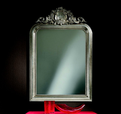Klassieke designspiegel wandspiegel barok rococo luxe meubelen houten frame zilver
