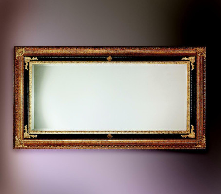 Klassieke wandspiegel houten frame spiegel meubelen 107x197 glazen frame wand goud