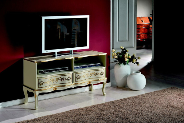 Schickes Weisser rtv Schrank sideboard lowboard tv schränke italienische stil möbel neu