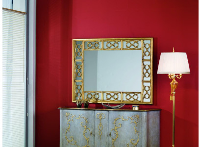 Klassieke designer spiegel wandspiegel barok rococo 150x114cm houten frame