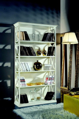 Ontwerp Luxe Boekenplanken Witte Klassieke Stijl Kast Hout Italiaans