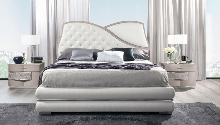 Bed Bedframes Bedstead Beds Double Luxury Double Bed White Modern Design
