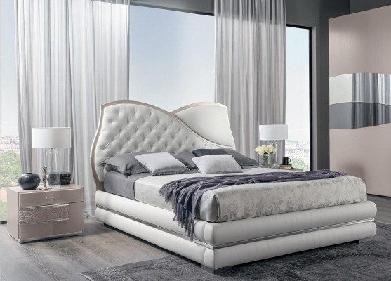 Bed Bedframes Bedstead Beds Double Luxury Double Bed White Modern Design