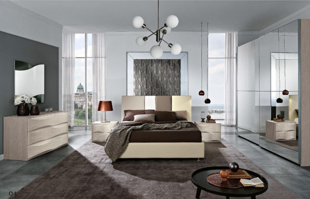 Set commode met spiegel dressoir console groep houten kast slaapkamer modern