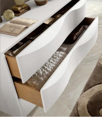 Luxe set commode met spiegel, commode console set hout modern design wit.
