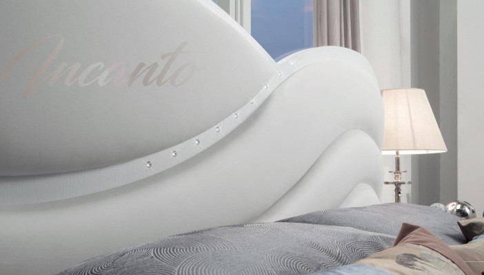 Tweepersoonsbed Bed Bedframe Bedframes Wit Dubbel Modern Luxe Italië Stijl Nieuw