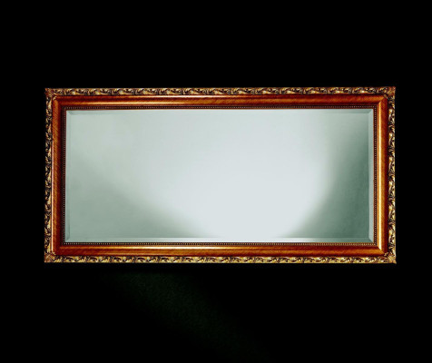 Spiegel Echt hout Handgemaakte houten lijst Wandspiegel Houten frame 181x91 Barok
