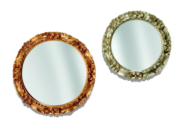 Klassieke wandspiegel houten frame spiegel meubels rond 65cm glas ontwerp ronde nieuw