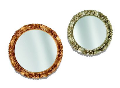 Klassieke wandspiegel houten frame spiegel meubels rond 65cm glas ontwerp ronde nieuw