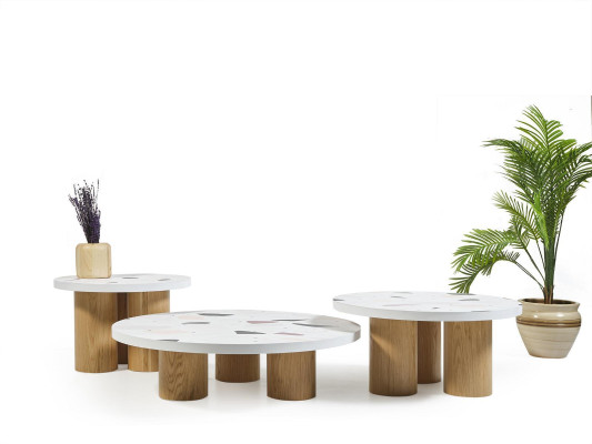 Salontafels bijzettafels Design woonkamer 3-delig. Italiaanse stijl.