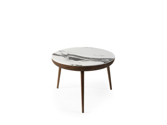 Salontafel set 2-delig. Tafel Woonkamer Meubelen Rond Wit Hout Design