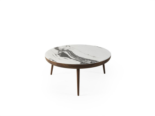 Salontafel set 2-delig. Tafel Woonkamer Meubelen Rond Wit Hout Design