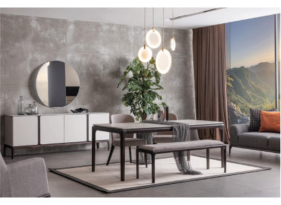 Eettafel groep 4x stoelen eethoek eetkamer set stoel set tafel 5-delig.