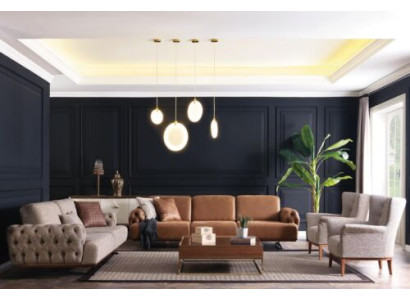 Bankstel 4-delige set Bank Bank Meubelset Design Chesterfield