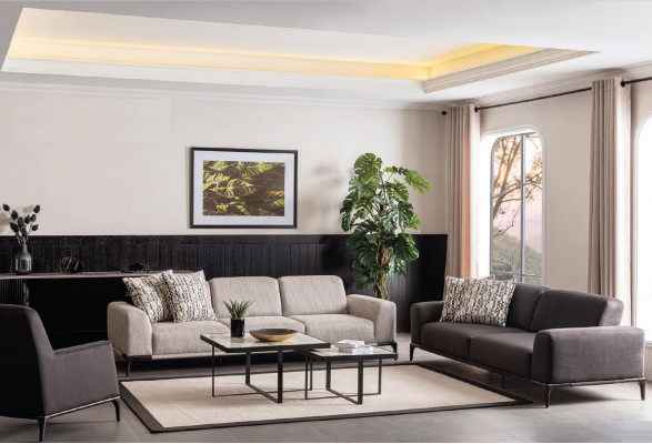 Woonkamerbank 4-zits ontwerpstijl meubels Moderne banken Elegant Kamerbank 4 zits design meubels Moderne banken Elegant