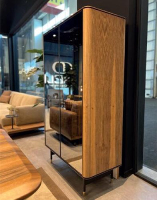 Vitrine glazen bar kast huis kasten wandplank hout woonkamer