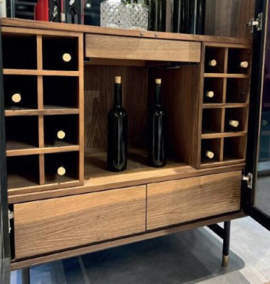 Vitrine glazen bar kast huis kasten wandplank hout woonkamer