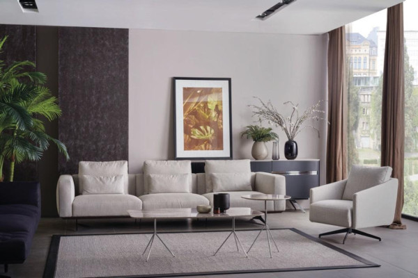 Woonkamer design bankstel 4-zits bank wit gestoffeerde bank nieuw