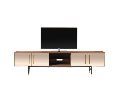 Lowboard tv-meubel Wandkast bruin tv Design Luxe Houten Meubels 260cm
