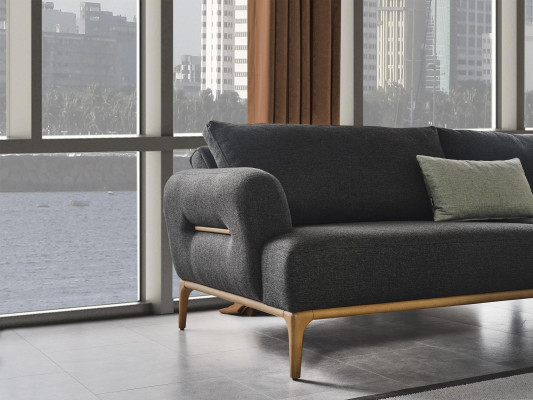 Sofagroep Bank Fauteuil 3-zits Stof Luxe Grijs Banken Woonkamer
