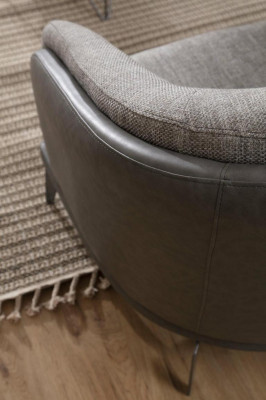 Fauteuil Eenpersoons Luxe 1 Zitbekleding Zitontwerp Grijs Zitstof Nieuw