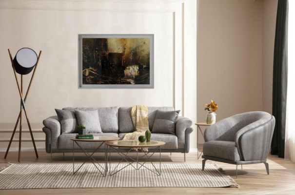 Fauteuil Eenpersoons Luxe 1 Zitbekleding Zitontwerp Grijs Zitstof Nieuw