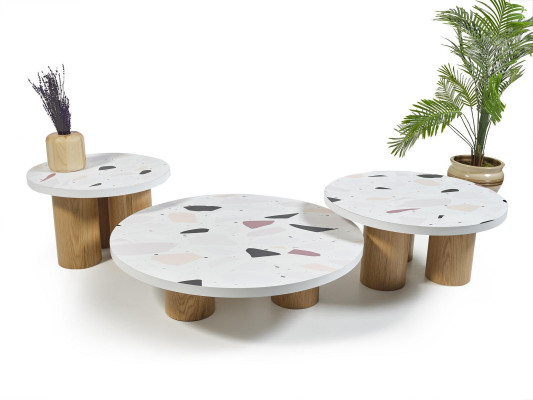 Salontafel luxe design wit houten tafel koffie bijzettafel woonkamer nieuw