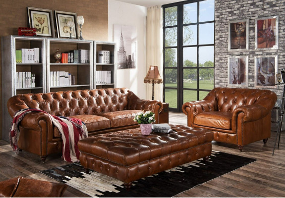 Voetenbank Club Lounge Chesterfield Poef Textiel Ontwerp Ottomaanse.