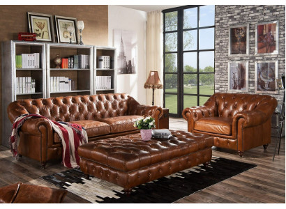 Voetenbank Club Lounge Chesterfield Poef Textiel Ontwerp Ottomaanse.