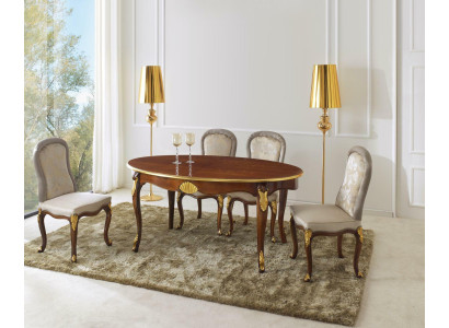 Set Garnituur 5-delig eettafel 4 stoelen Luxe eetkamer meubelgroep Italiaanse meubels.