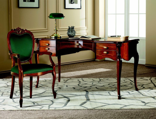 Italiaanse stijl meubels kantoorinrichting bureau tafel stoel set 3-delig.